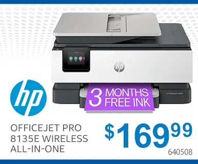 HP OfficeJet Pro 8135e Wireless All-in-One - $169.99; SKU 640508